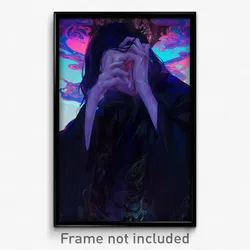 Anime Art Poster - Man Feeling Hopeless Wearing Hearty Black Robe (Print)