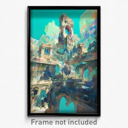 Art Poster - Vibrating Historical Architecture (Psychedelic Trippy Weird Print)