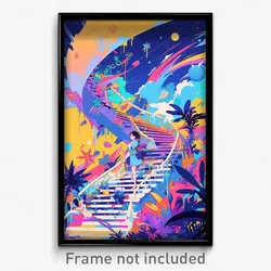 Korean Movie Poster - Buoyant Stair (Korea Psychedelic Art Retro Film Print)