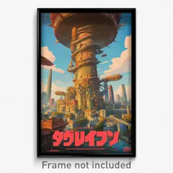 Vietnamese Movie Poster - Giant Tower (Vietnam Psychedelic Art Retro Film Print)