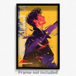 French Movie Poster - Man Feeling Shy, Flamboyant Purple Ribbon (Art Print)