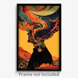 Icelandic Movie Poster - Man Feeling Bliss, Strong Button Badge (Art Print)