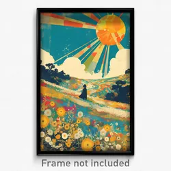 Thai Movie Poster - Sunny Meadow (Thailand Psychedelic Art Retro Film Print)