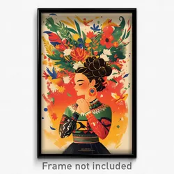 Mexican Movie Poster - Girl Feeling Caring, Creative Single Side Bun (Art Print)