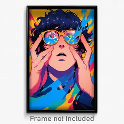 Greek Movie Poster - Boy Feeling Amazement, Simple Rectangular Eyewear (Print)