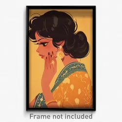Bollywood Movie Poster - Woman Feeling Flakey, Animated Hair Bobbles (Art Print)
