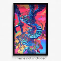 Art Poster - Antique Stair (Psychedelic Trippy Weird 11x17 Print)