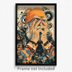 Mexican Movie Poster - Man Feeling Boredom, Gorgeous Orange Headwear (Art Print)