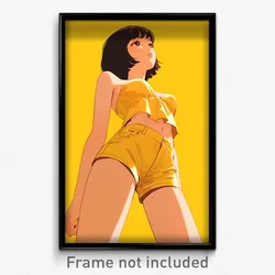 Art Poster - Woman Feeling Helpless Wearing Glorious Yellow Shorts (Print)