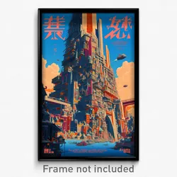Chinese Movie Poster - Vibrating Futuristic Architecture (China Film Art Print)
