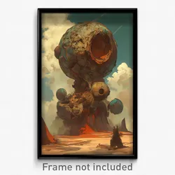 Art Poster - Smoggy Earth (Psychedelic Trippy Weird 11x17 Cartoon Print)