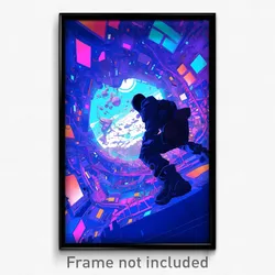 Movie Art Poster - Digital Wire Frame Comic Book Store (Psychedelic Film Print)