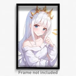 Anime Art Poster - Girl Feeling Self Pity Wearing Thick Tiara (Print)