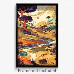 Art Poster - Imaginative Pasture (Psychedelic Trippy Weird 11x17 Print)