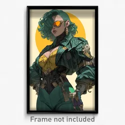 Anime Art Poster - Woman Feeling Sentimentality Wearing Quaint Buckle (Print)
