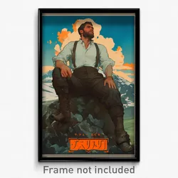 Icelandic Movie Poster - Man Feeling Relaxed, Modest Suspenders (Art Print)