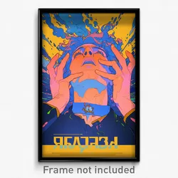Russian Movie Poster - Man Feeling Jubilation, Upbeat Blue Choker (Art Print)