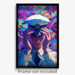 Anime Art Poster - Man Feeling Enjoyment Wearing Perfect Sailor Hat (Print)