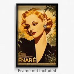 French Movie Poster - Woman Feeling Loopy, Magnificent V Neck (France Art Print)