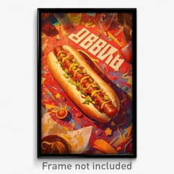 Russian Movie Poster - Black Hot Dog (Russia Psychedelic Art Retro Film Print)