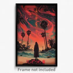 Japanese Movie Poster - Dark Beach (Japan Psychedelic Art Retro Film Print)