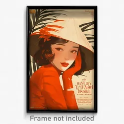 Vietnamese Movie Poster - Girl Feeling Jubilation. Feather Trimmed Sleeves