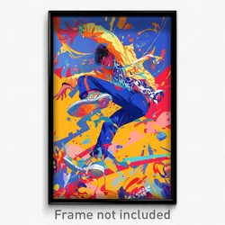 Bollywood Movie Poster - Boy Feeling Jubilation, Nice Ankle Strap (Art Print)