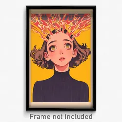 German Movie Poster - Girl Feeling Ambivalence, Wobbly Hair Through Headwear