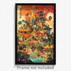 Chinese Movie Poster - Lost Barcelona (China Psychedelic Art Retro Film Print)