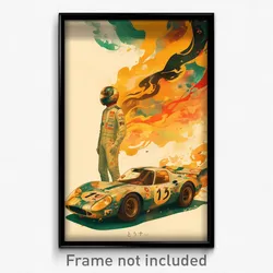 German Movie Poster - Admirable Racecar (Germany Retro Film Art Print)