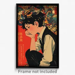 Japanese Movie Poster - Boy Feeling Pensiveness, Bronze Black Vest (Art Print)