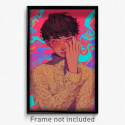 Art Poster - Boy Feeling Pity Wearing Offbeat Beige Sweater (Print)