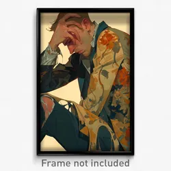 Art Poster - Man Feeling Bitter Sweetness, Quirky Tearing Clothes (Art Print)