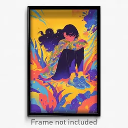 Bollywood Movie Poster - Woman Feeling Expectancy, Flashy Black Socks (Print)