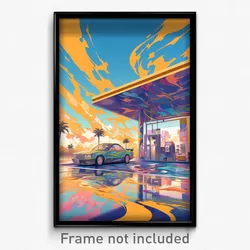 Art Poster - Fluid Car Dealership (Psychedelic Trippy Weird 11x17 Print)