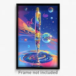 Art Poster - Shiny Pen (Psychedelic Trippy Weird 11x17 Cartoon Print)