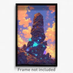 Art Poster - Impressive Cairn (Psychedelic Trippy Weird 11x17 Cartoon Print)