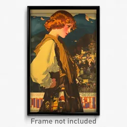 German Movie Poster - Woman Feeling Glumness, Spectacular Baggy Clothes (Print)