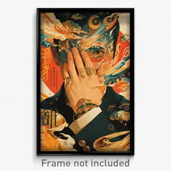 Vietnamese Movie Poster - Man Feeling Pensiveness. Fingerless Gloves