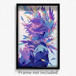 Anime Art Poster - Boy Feeling Disgruntled, Flashy Feather Hair Ornament (Print)