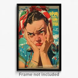 Brazilian Movie Poster - Woman Feeling Undermined, Bumpy Bandana (Art Print)