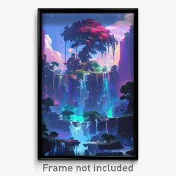 Art Poster - Whimsical Falls (Psychedelic Trippy Weird 11x17 Print)
