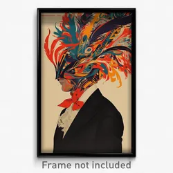 Bollywood Movie Poster - Man Feeling Undermined, Fluffy Red Bow (Art Print)