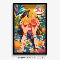 Spanish Movie Poster - Girl Feeling Happiness, Spherical Crop Top Overhang