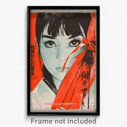 Japanese Movie Poster - Girl Feeling Hatred, Feminine Holding Ribbon (Art Print)