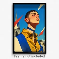 French Movie Poster - Boy Feeling Nostalgic, Curvy Cross Choker (Art Print)
