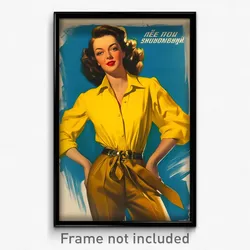 Russian Movie Poster - Woman Feeling Content, Stylish Front Tie Top (Art Print)