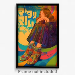 Hebrew Movie Poster - Woman Feeling Idleness, Bumpy Multicolored Footwear