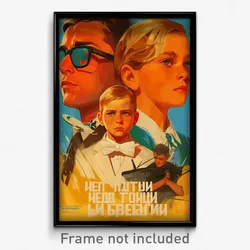 Russian Movie Poster - Boy Feeling Nostalgic, Modern White Bow (Art Print)