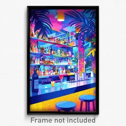 Art Poster - Cool Bar (Psychedelic Trippy Weird 11x17 Print)